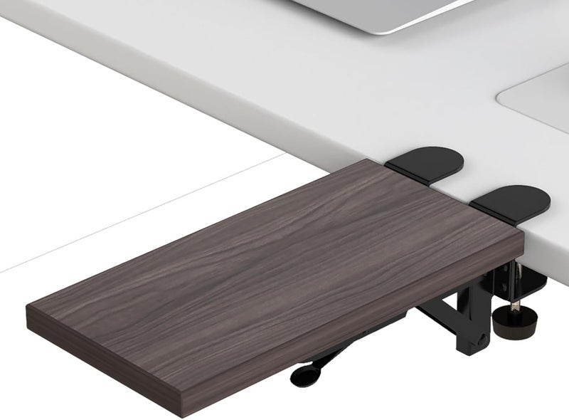 WITPOCE OUGIC Ergonomics Desk Extender Tray, 11.8"x5.9" Punch-Free Clamp on, Foldable Keyboard Drawer Tray, Table Mount Arm Wrist Rest Shelf, Computer Elbow Arm Support - Image 1
